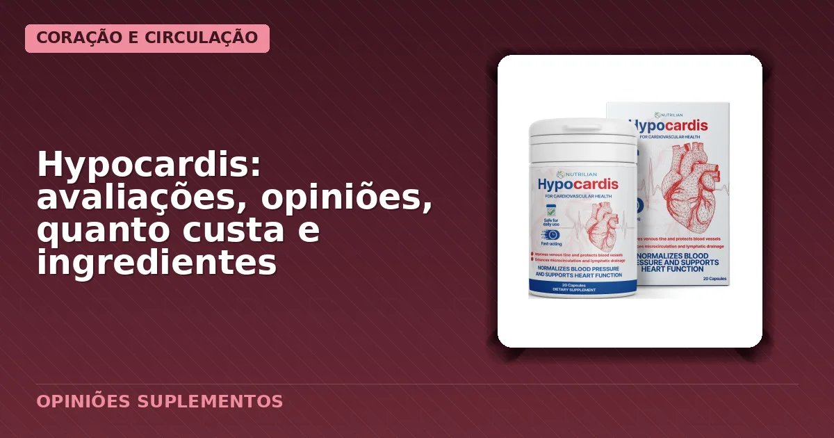 Embalagem do suplemento em cápsulas Hypocardis